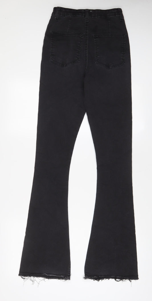 Both from belief Womens Grey Cotton Flared Jeans Size 6 L31 in Regular Zip - Pockets