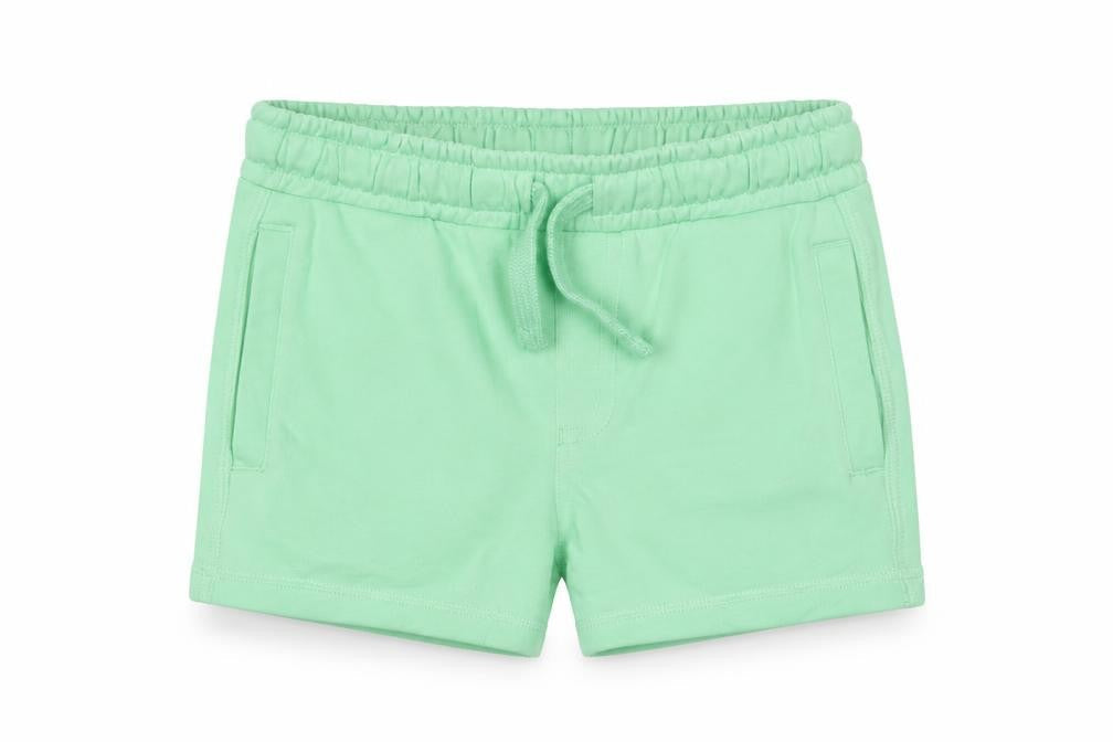 Marks and Spencer Boys Green Cotton Sweat Shorts Size 2-3 Years Regular Drawstring - Pockets