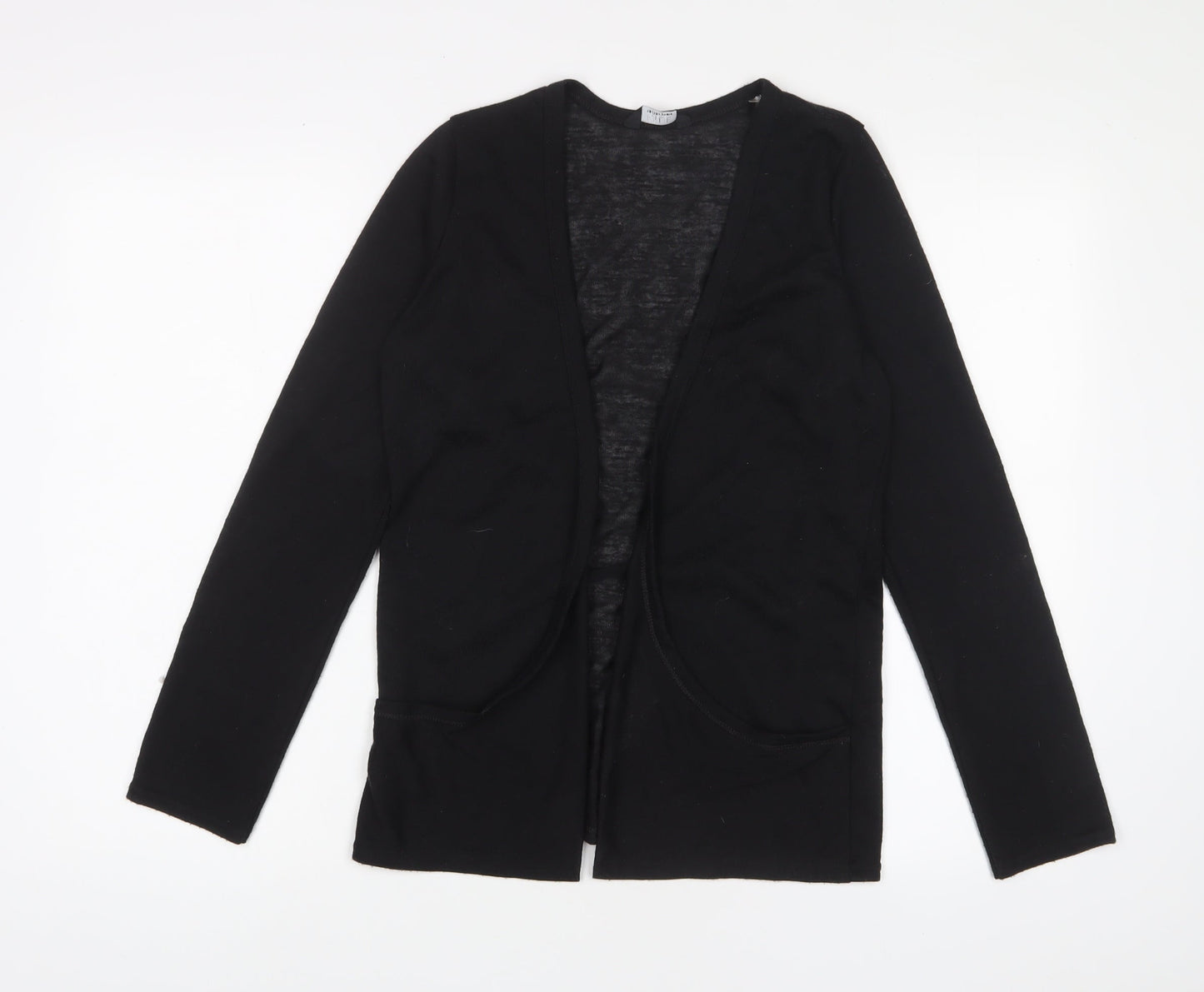 M&Co Girls Black V-Neck Polyester Cardigan Jumper Size 13 Years Pullover - Open, Pockets