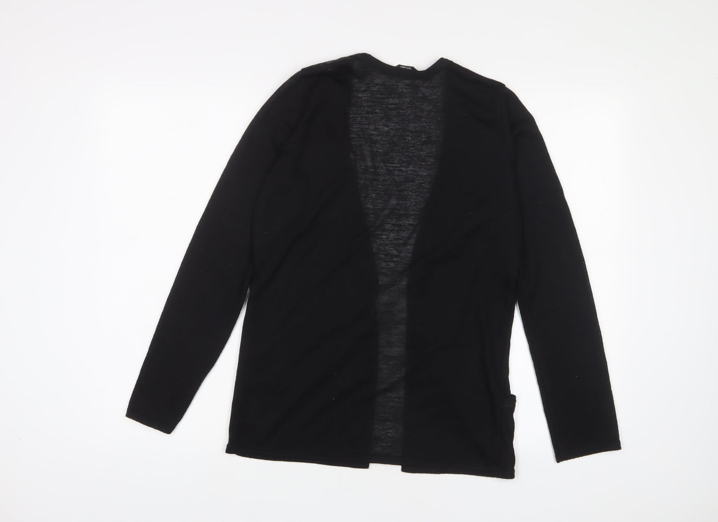 M&Co Girls Black V-Neck Polyester Cardigan Jumper Size 13 Years Pullover - Open, Pockets
