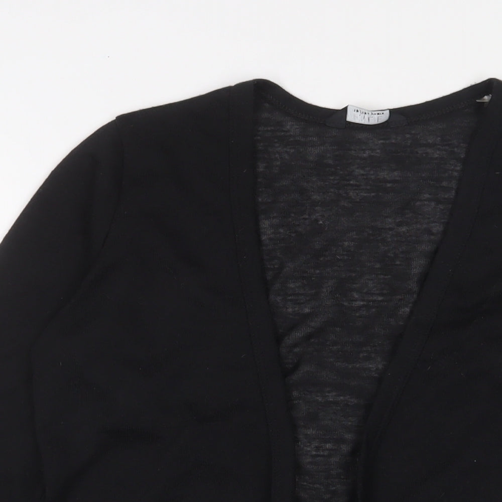 M&Co Girls Black V-Neck Polyester Cardigan Jumper Size 13 Years Pullover - Open, Pockets