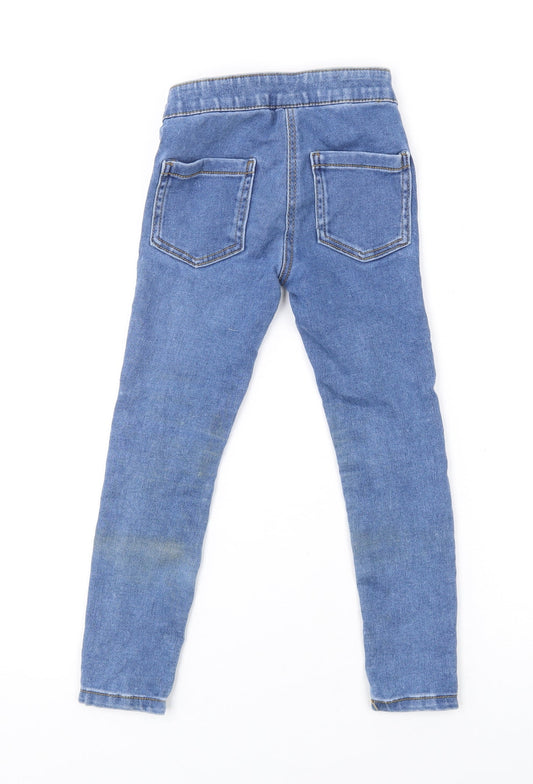 TU Girls Blue Cotton Jegging Jeans Size 6 Years Regular Button