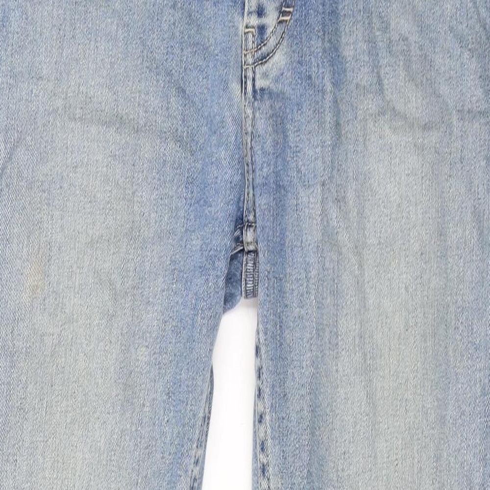 Topman Mens Blue Cotton Skinny Jeans Size 28 in L30 in Regular Zip