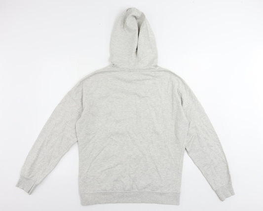New Look Womens Grey Cotton Pullover Hoodie Size S Pullover - Oversized