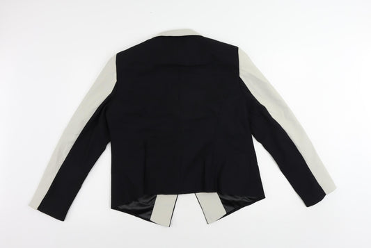 Per Una Womens Black Jacket Blazer Size 16 Button