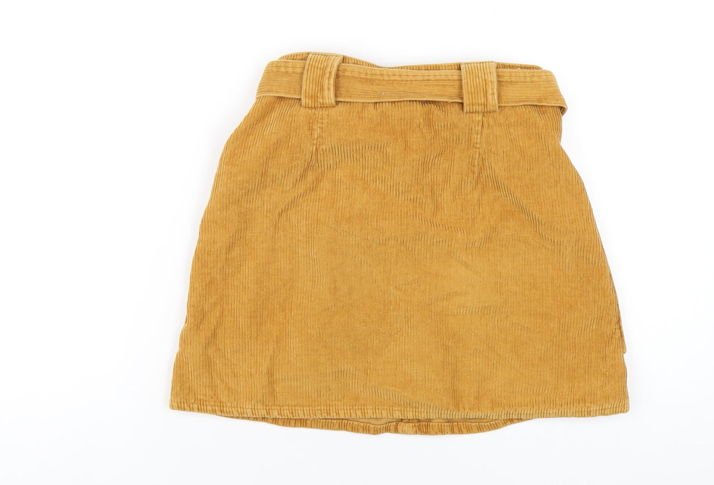 River Island Womens Beige Cotton A-Line Skirt Size 8 Zip