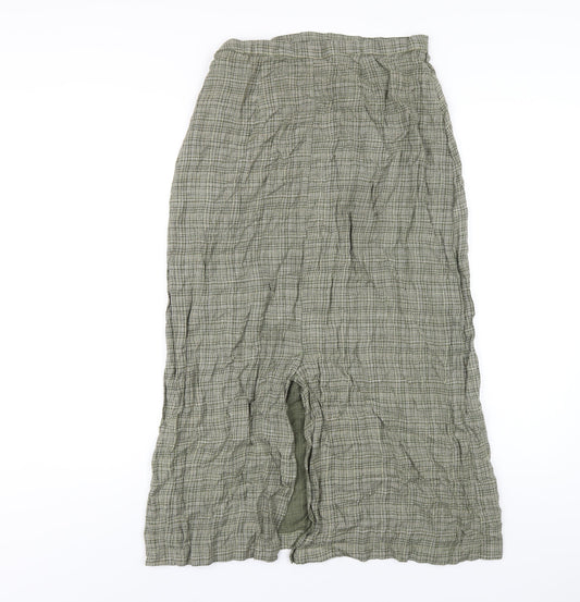 Linden Hill Womens Grey Geometric Viscose A-Line Skirt Size S Zip