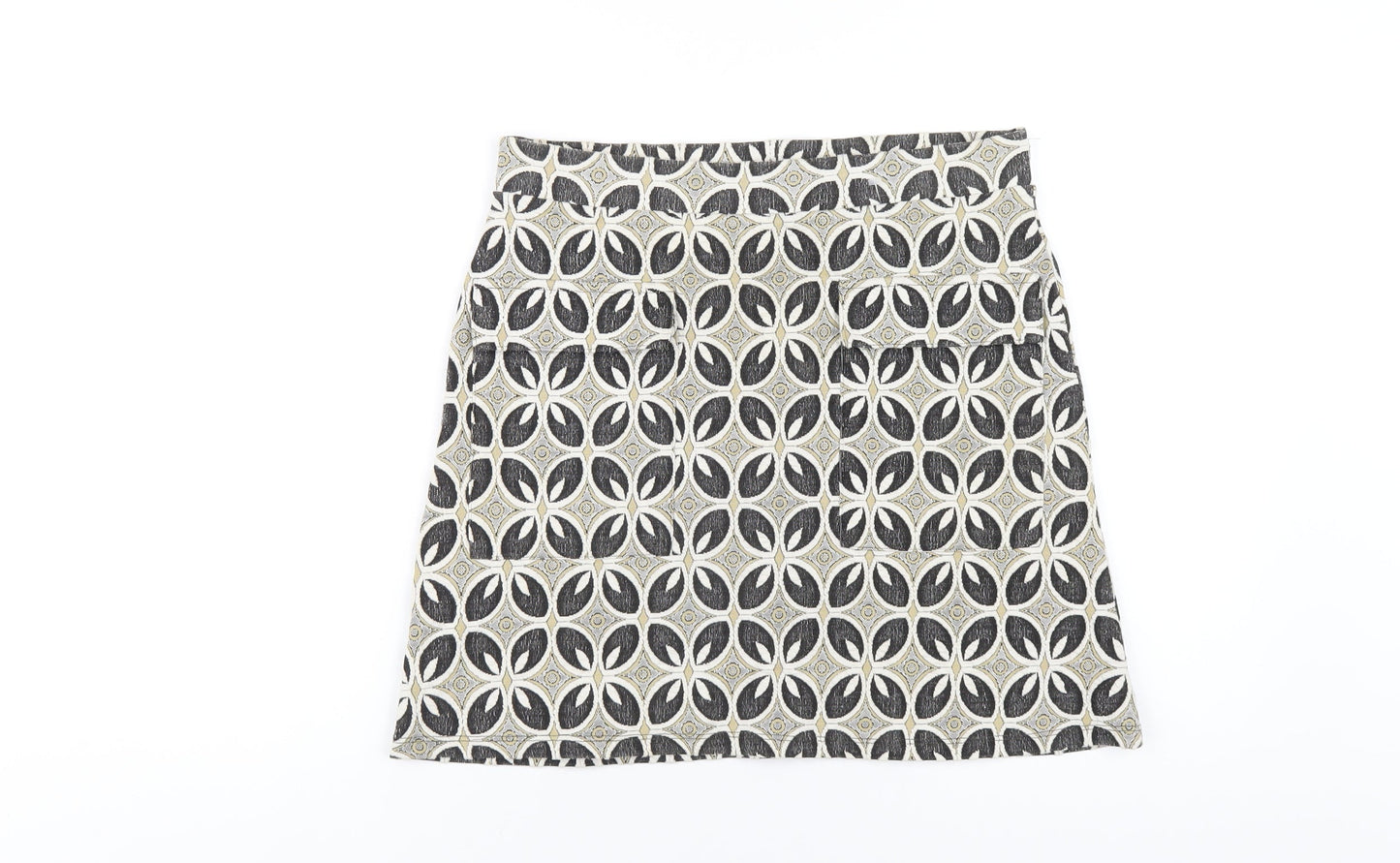NEXT Womens Multicoloured Geometric Polyester A-Line Skirt Size 10