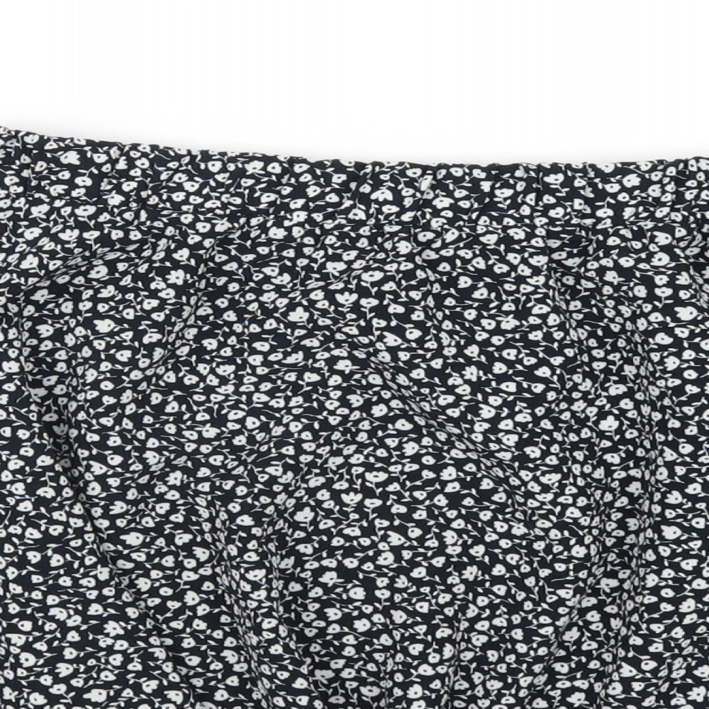 Monki Womens Blue Floral Polyester A-Line Skirt Size S