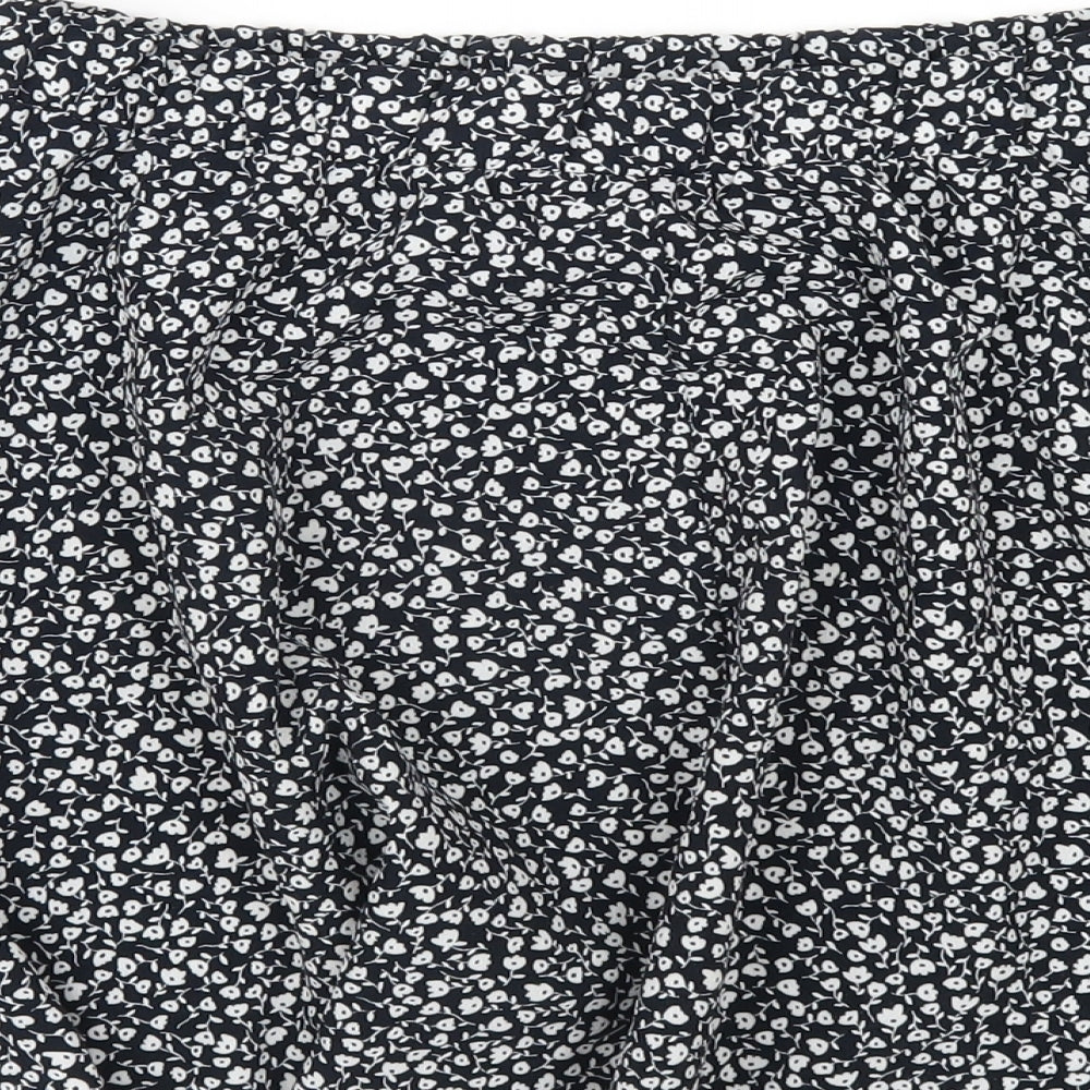 Monki Womens Blue Floral Polyester A-Line Skirt Size S