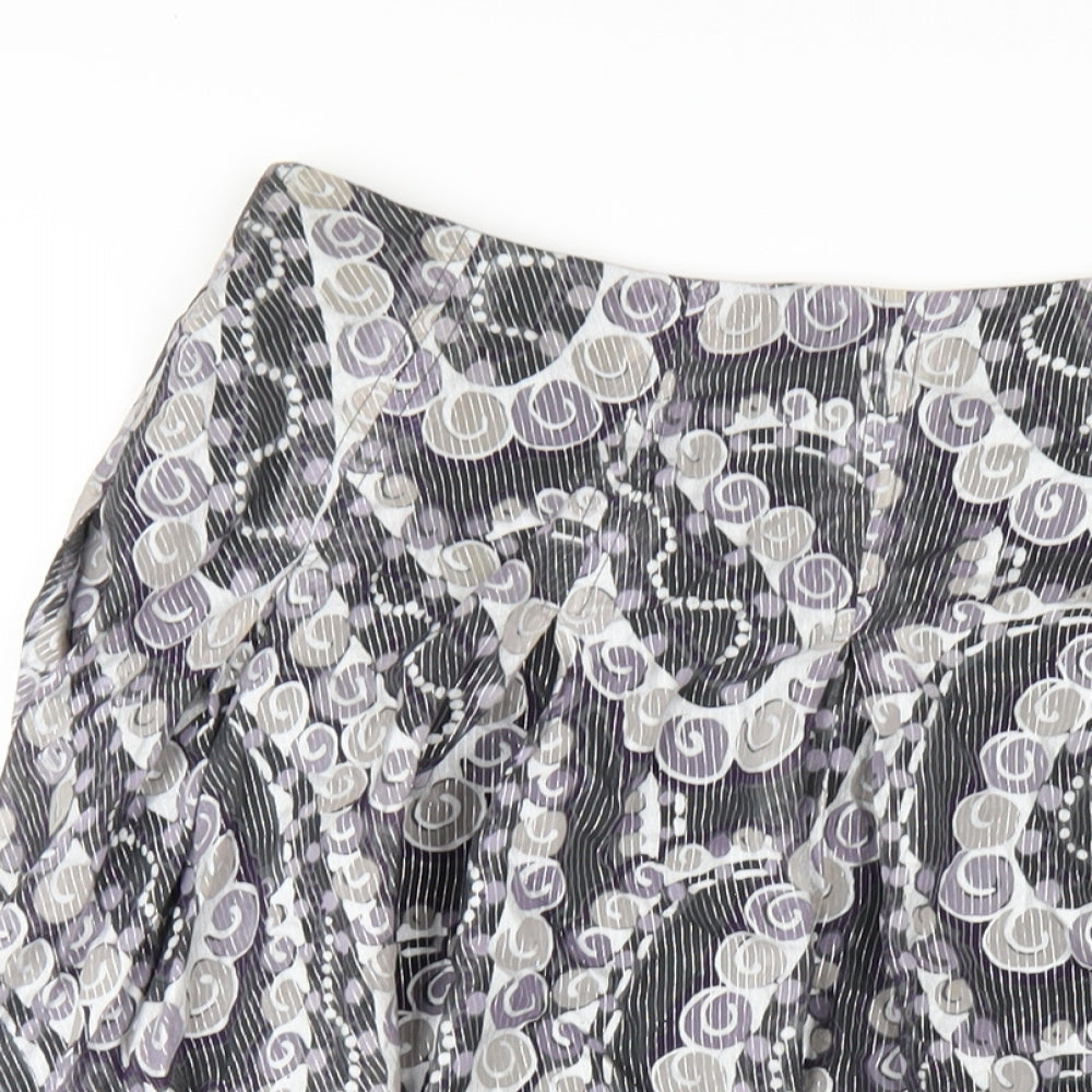Phase Eight Womens Multicoloured Geometric Polyester A-Line Skirt Size 12 Zip
