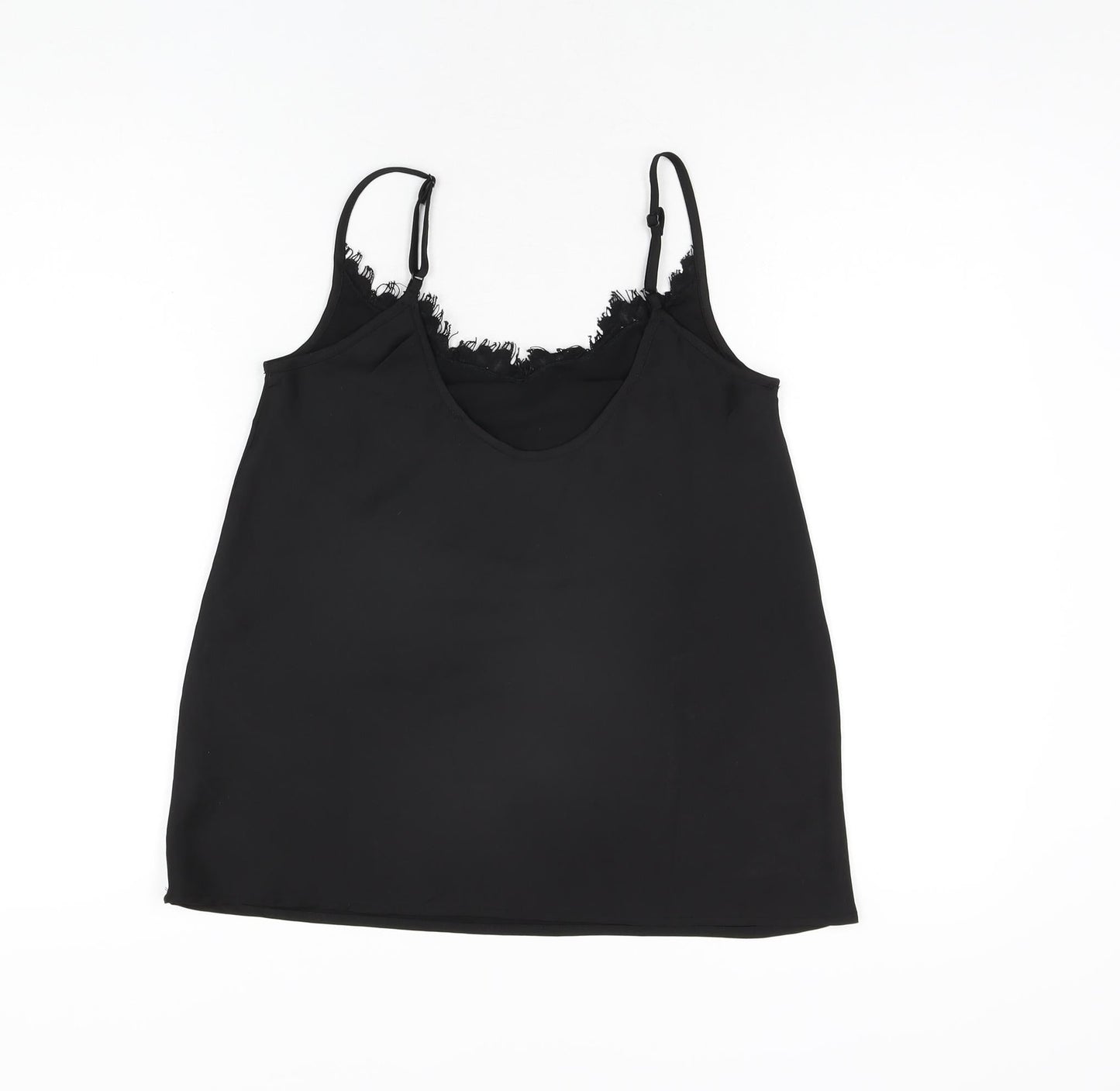 Missguided Womens Black Polyester Camisole T-Shirt Size 4 V-Neck