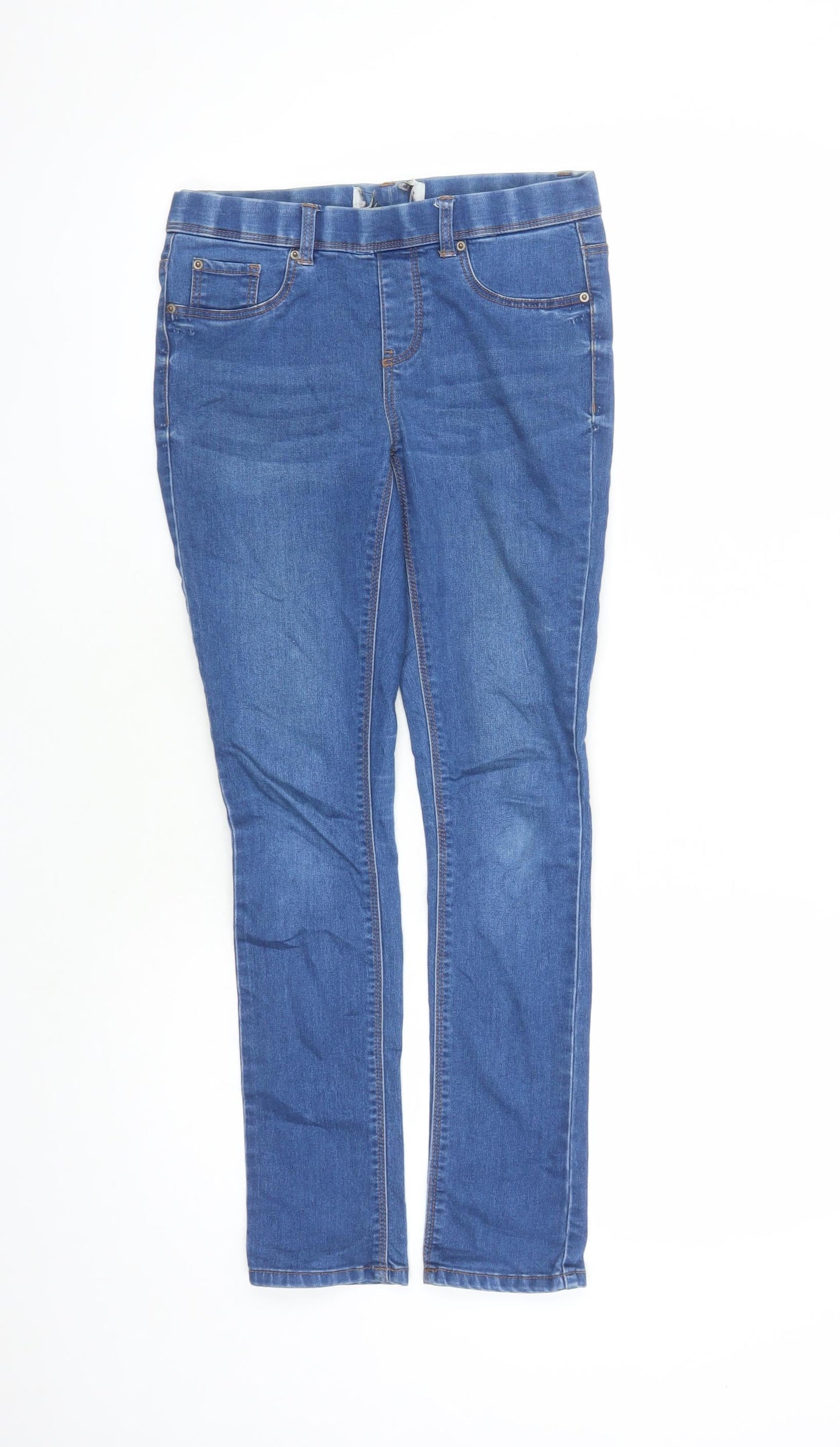 New Look Girls Blue Cotton Jegging Jeans Size 11 Years L27 in Regular - Elasticated Waist