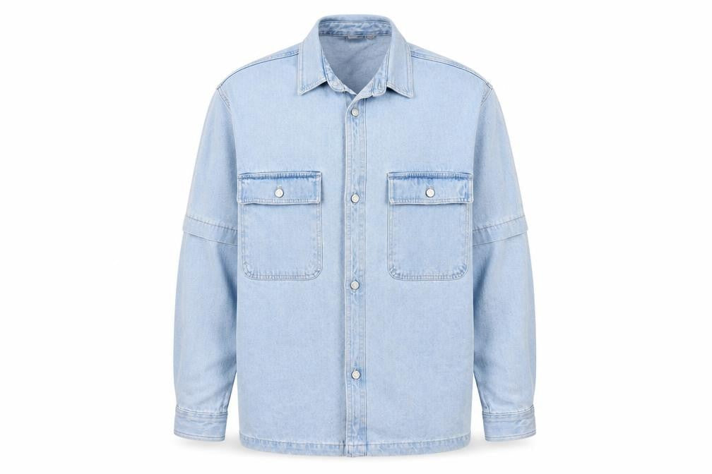 Front view of ASOS men’s blue jacket, size M, button