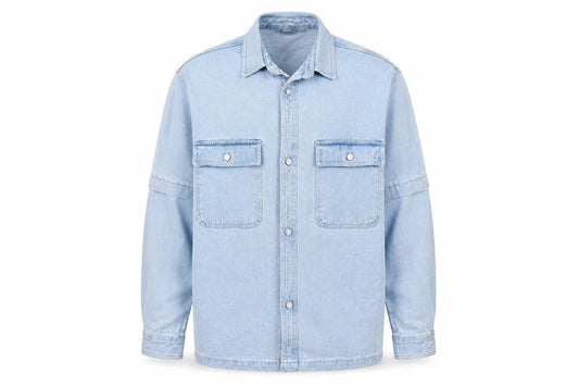 Front view of ASOS men’s blue jacket, size M, button