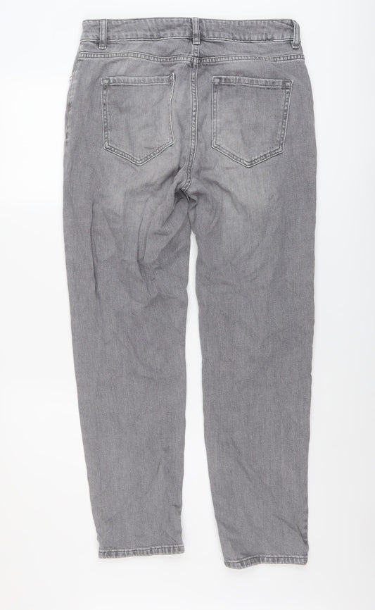 Sonder Studio Womens Grey Cotton Straight Jeans Size 12 L28 in Regular Button