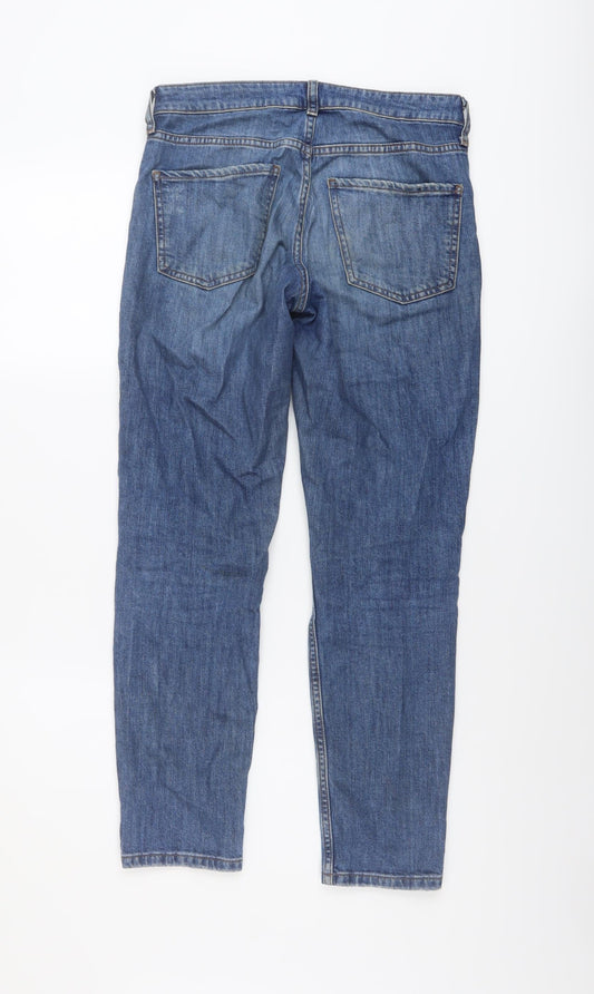 Topshop Womens Blue Cotton Mom Jeans Size 25 in L26 in Regular Button