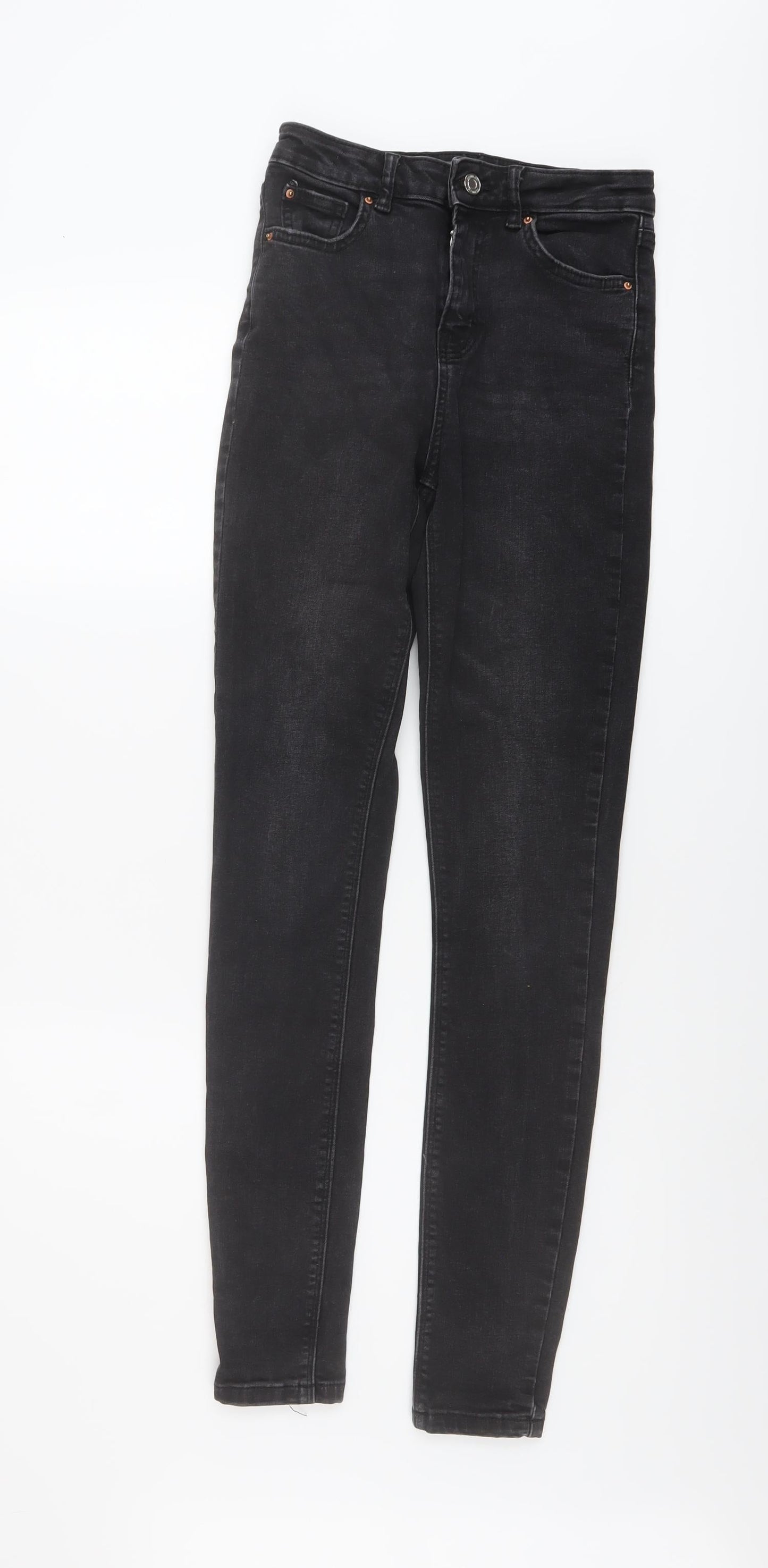 Denim & Co. Womens Grey Cotton Skinny Jeans Size 8 L30 in Regular Button