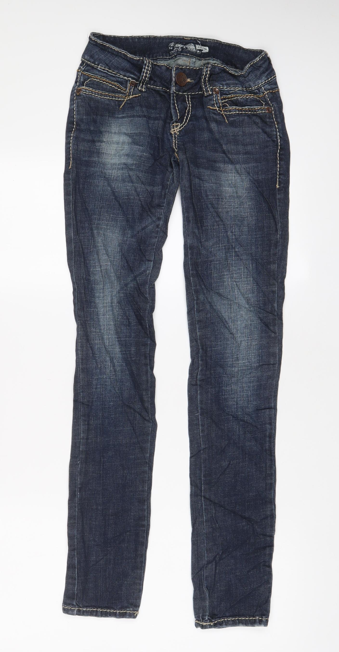 Blue Rags Womens Blue Cotton Skinny Jeans Size 26 in L31 in Regular Zip - Pockets
