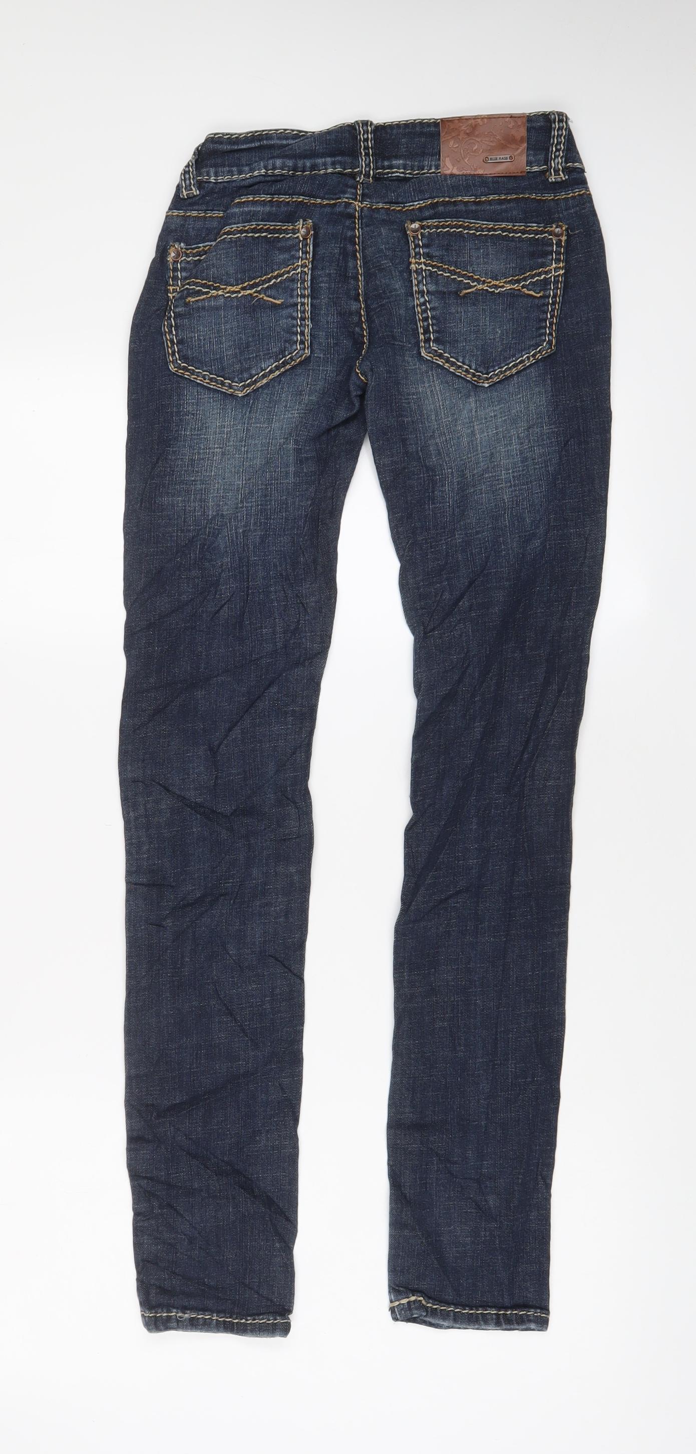 Blue Rags Womens Blue Cotton Skinny Jeans Size 26 in L31 in Regular Zip - Pockets