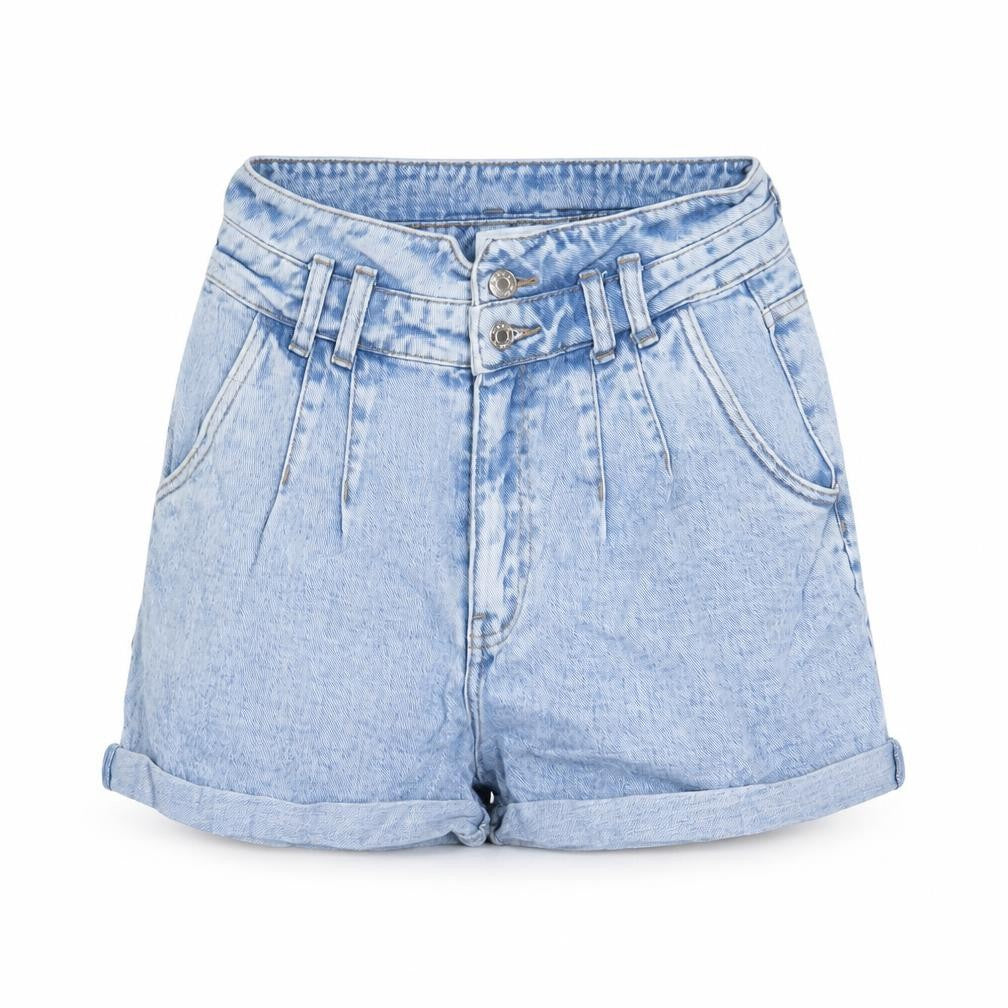 Denim & Co. Womens Blue Cotton Basic Shorts Size 8 L3 in Regular Zip