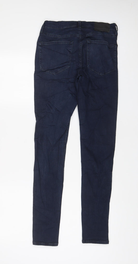 French Connection Womens Blue Cotton Skinny Jeans Size 8 L30 in Regular Zip