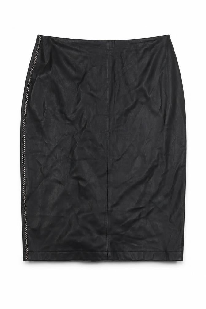 Zara Womens Black Polyester Straight & Pencil Skirt Size XL Zip