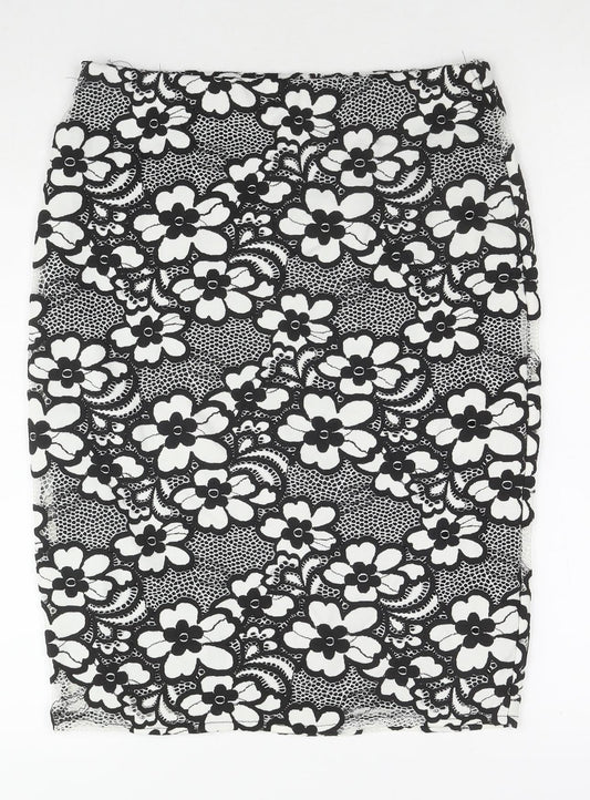 David Emanuel Womens Multicoloured Floral Nylon A-Line Skirt Size 10