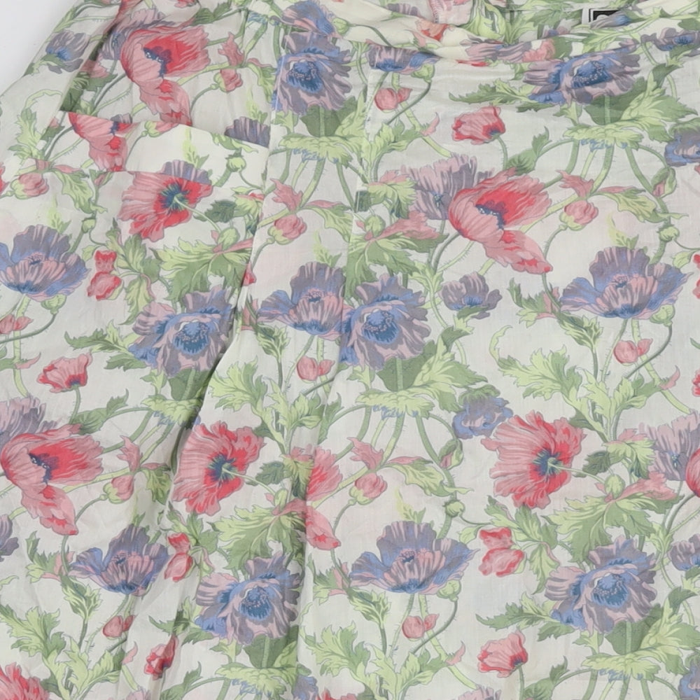 Orgin Womens Multicoloured Floral Cotton A-Line Skirt Size 16 Zip