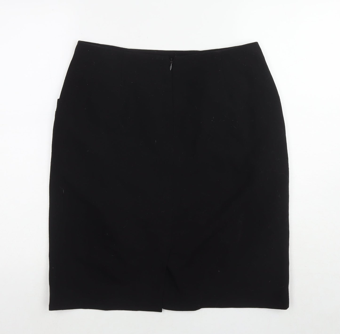 Precis Womens Black Polyester A-Line Skirt Size 12 Zip