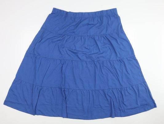 American Sweetheart Womens Blue Cotton Pleated Skirt Size XL