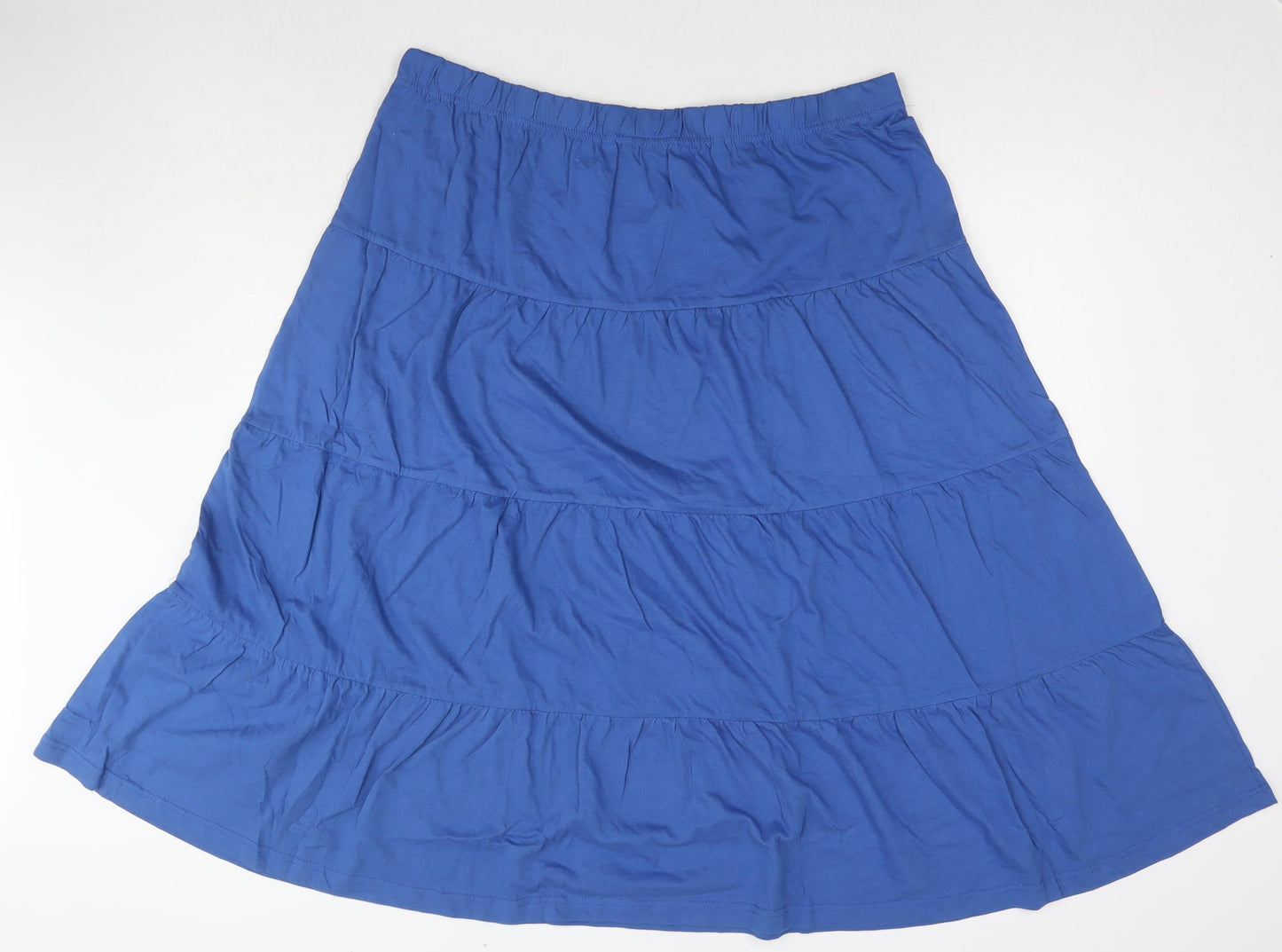 American Sweetheart Womens Blue Cotton Pleated Skirt Size XL