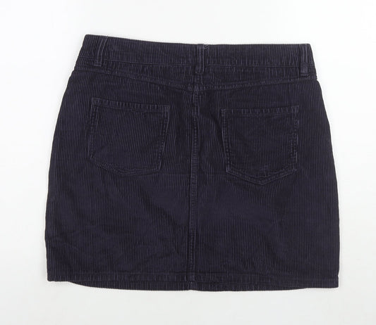 NEXT Womens Purple Cotton A-Line Skirt Size 12 Zip