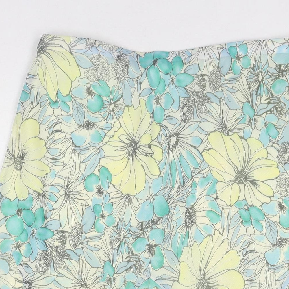 Autograph Womens Multicoloured Floral Polyester Swing Skirt Size 12