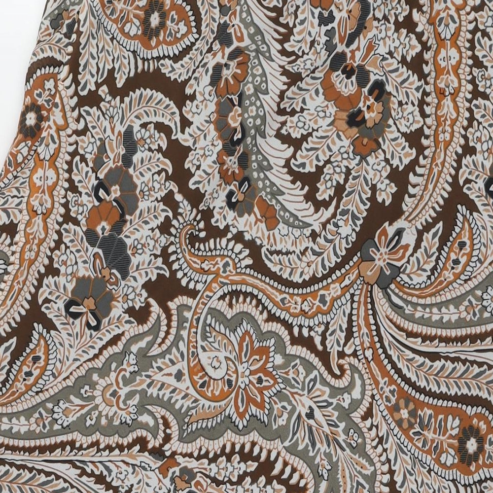 Oscar B. Womens Brown Paisley Polyester Swing Skirt Size 12
