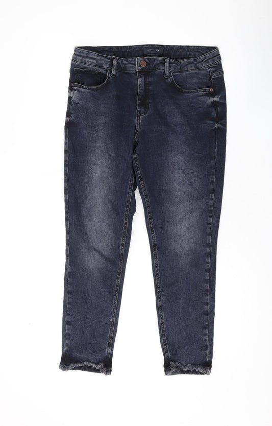 Bossini Womens Blue Cotton Skinny Jeans Size 32 in L26 in Regular Zip