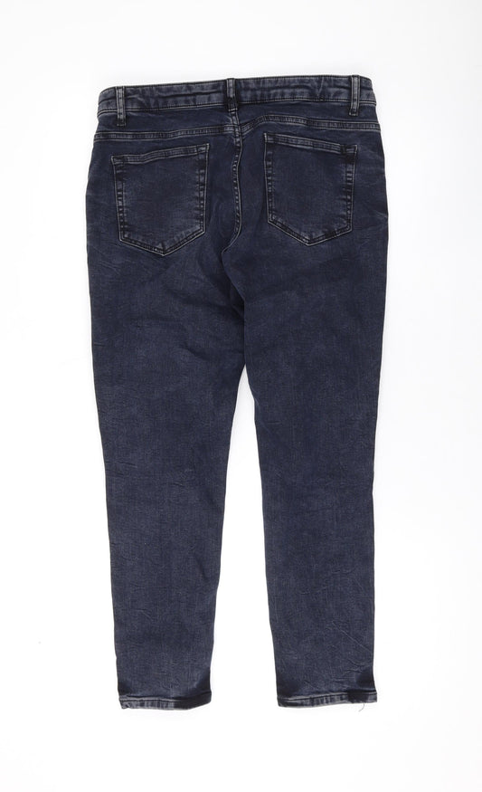 Bossini Womens Blue Cotton Skinny Jeans Size 32 in L26 in Regular Zip