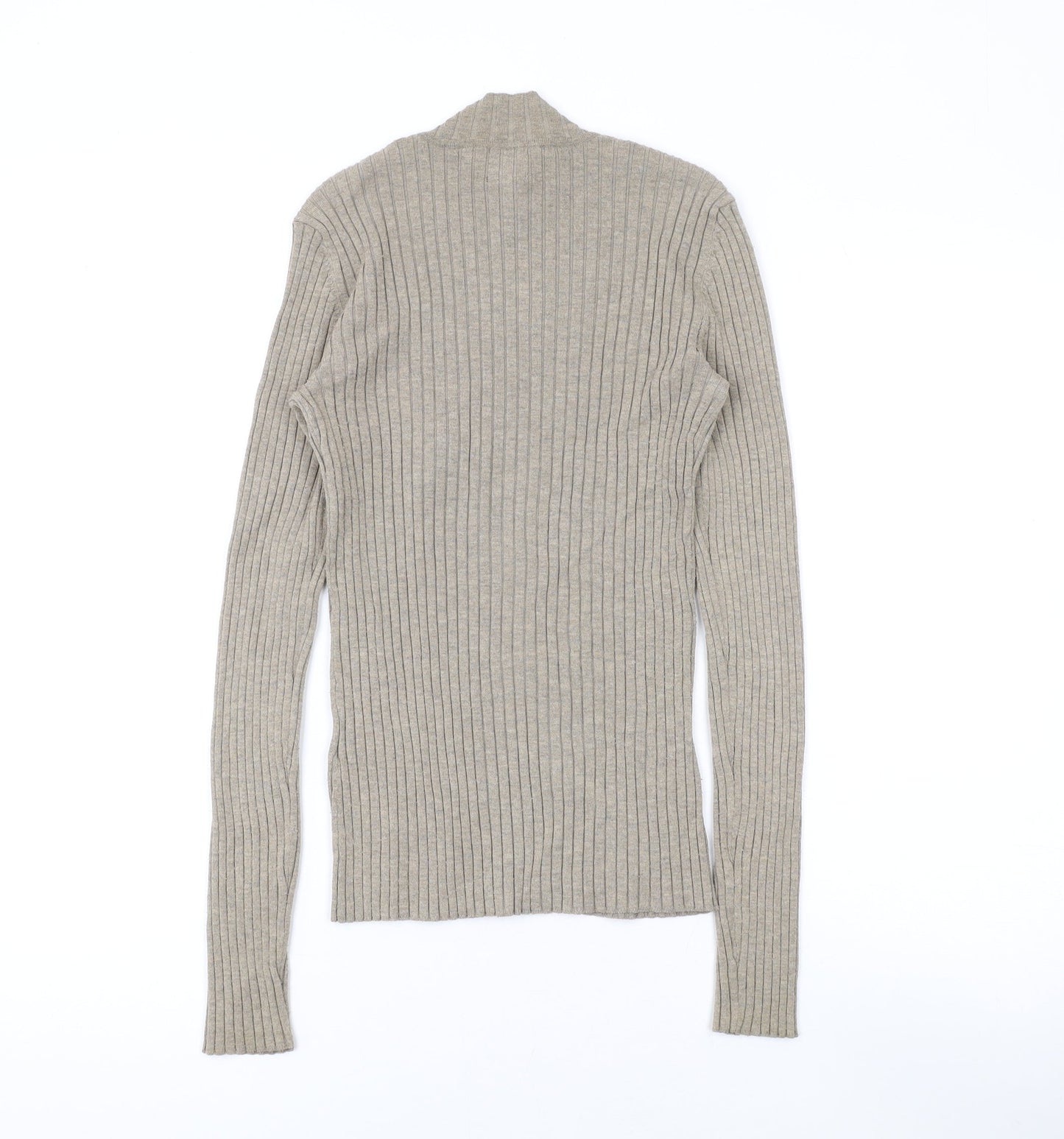 H&M Womens Brown Mock Neck Polyester Pullover Jumper Size XS