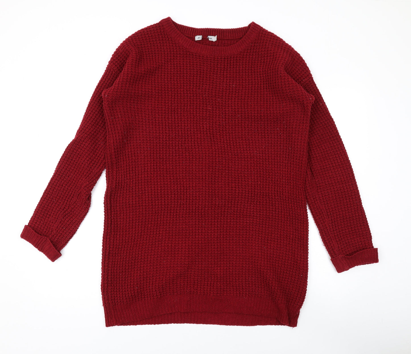 ASOS Womens Red Round Neck Acrylic Pullover Jumper Size 10