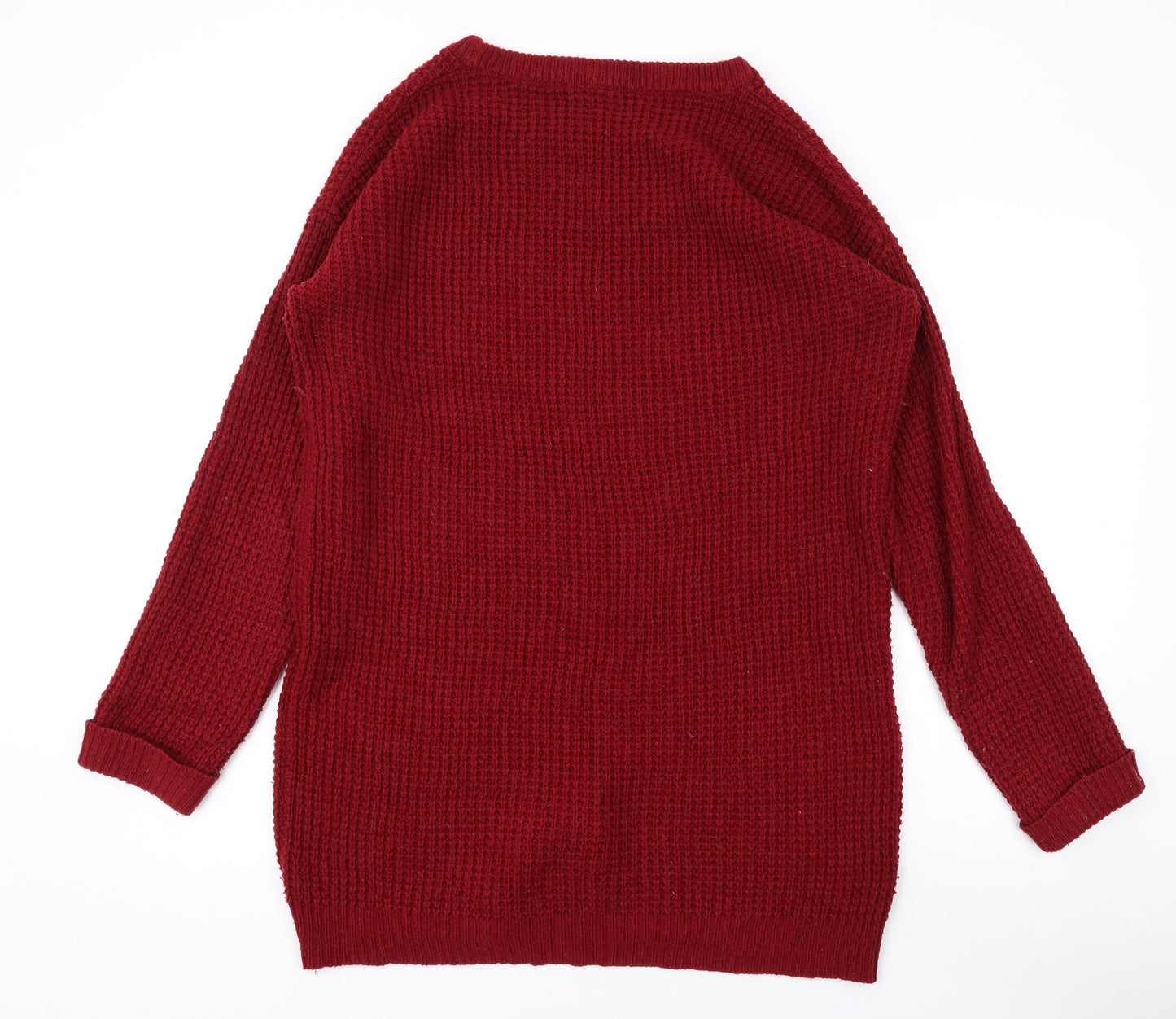 ASOS Womens Red Round Neck Acrylic Pullover Jumper Size 10