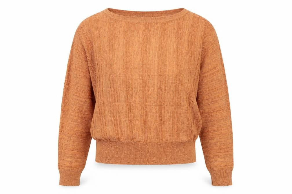 Marks and Spencer Womens Orange Round Neck Viscose Pullover Jumper Size 10