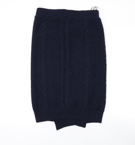 Marks and Spencer Womens Blue Acrylic Straight & Pencil Skirt Size M