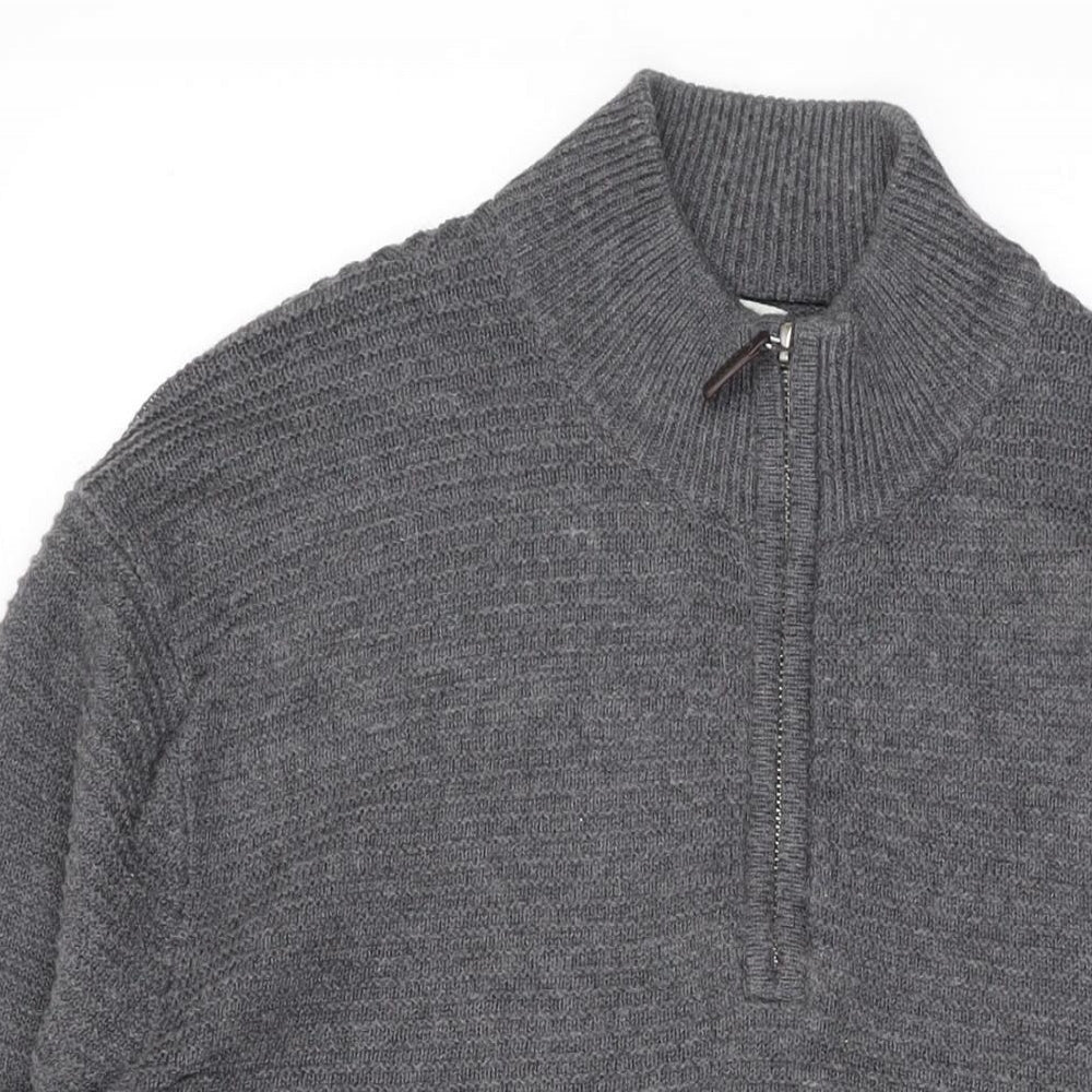 Melka Mens Grey Cotton Pullover Sweatshirt Size L