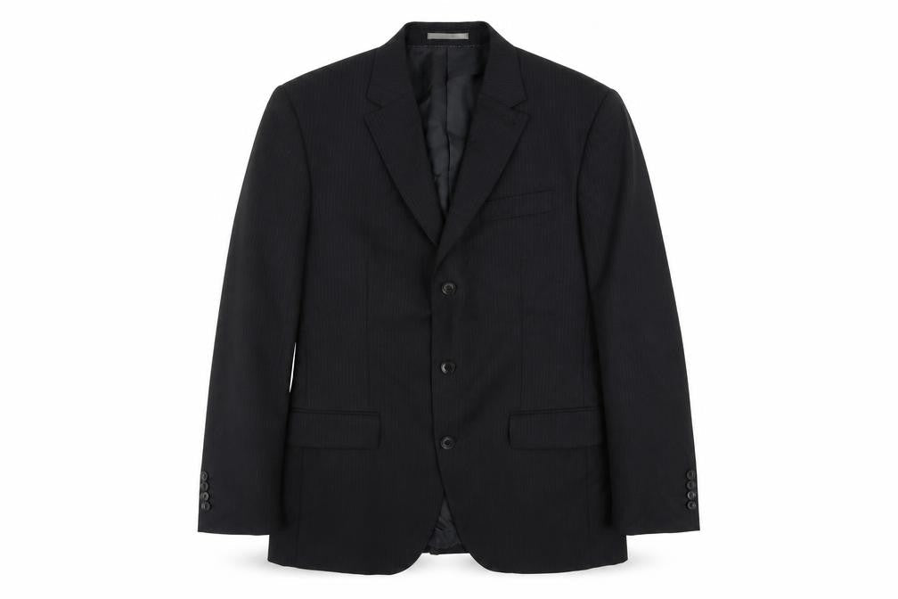 NEXT Mens Black Striped Wool Jacket Suit Jacket Size 40 Regular