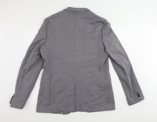 NOAK Mens Grey Viscose Jacket Suit Jacket Size 44 Regular