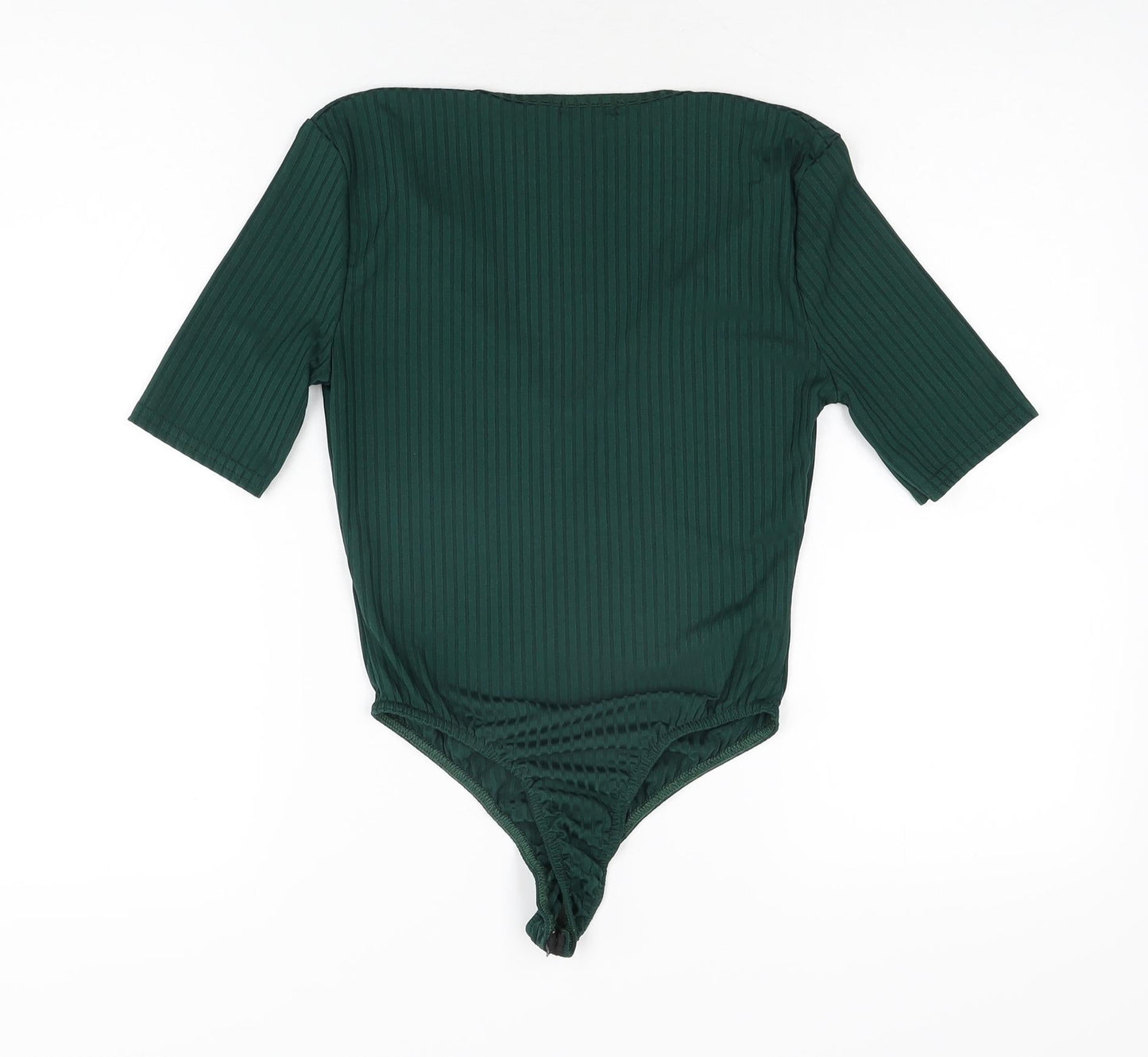 Misspap Womens Green Polyester Bodysuit One-Piece Size 6 Snap