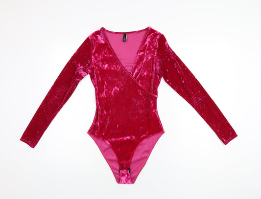 Nobody's Child Womens Pink Polyester Bodysuit One-Piece Size 8 Snap