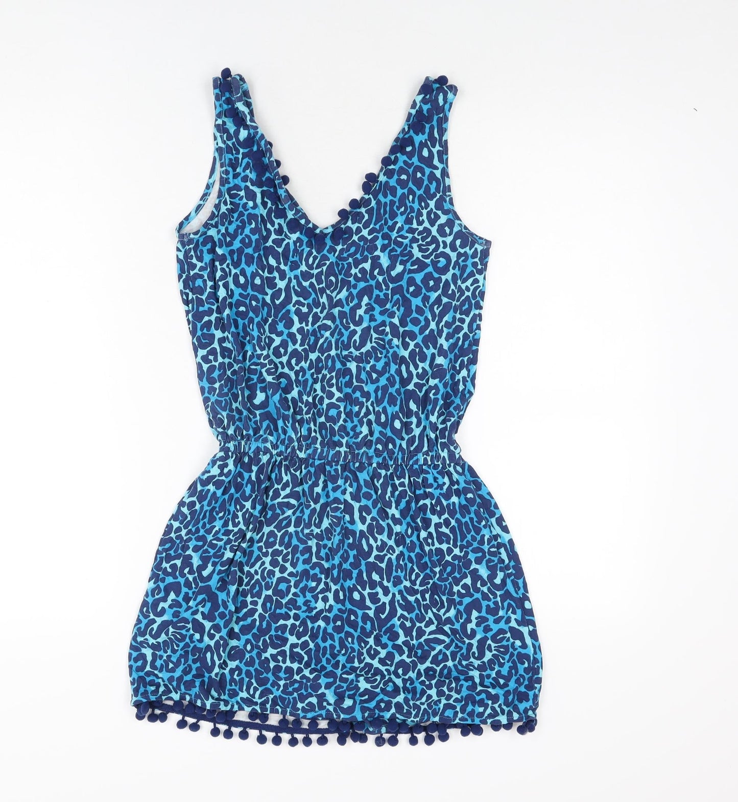 Lilly Pulitzer Womens Blue Animal Print Elastane Playsuit One-Piece Size 2XS L3 in Pullover