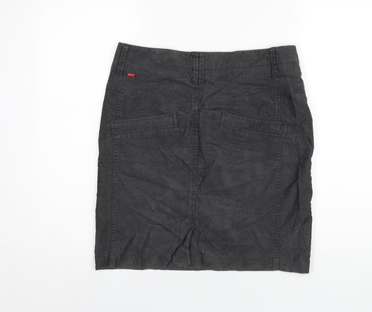 Jackpot Womens Grey Cotton A-Line Skirt Size 10 Zip
