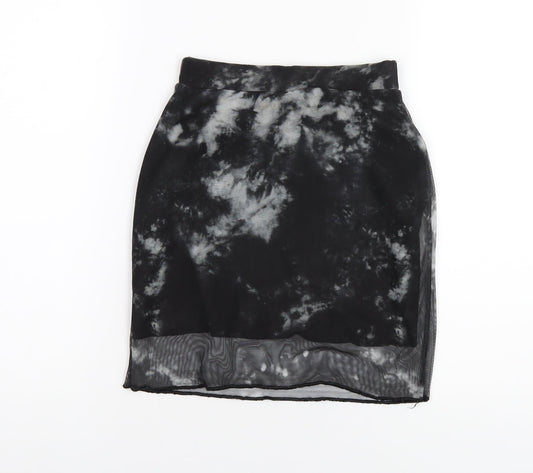 Daisy Street Womens Black Polyester A-Line Skirt Size 6